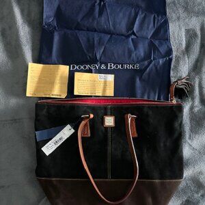 Dooney & Bourke Tobi Tote – Nubuck Leather Brown and Black, NWT